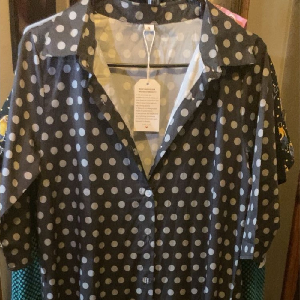 NWT Womens size Small Polka Dot Button-Up Dress